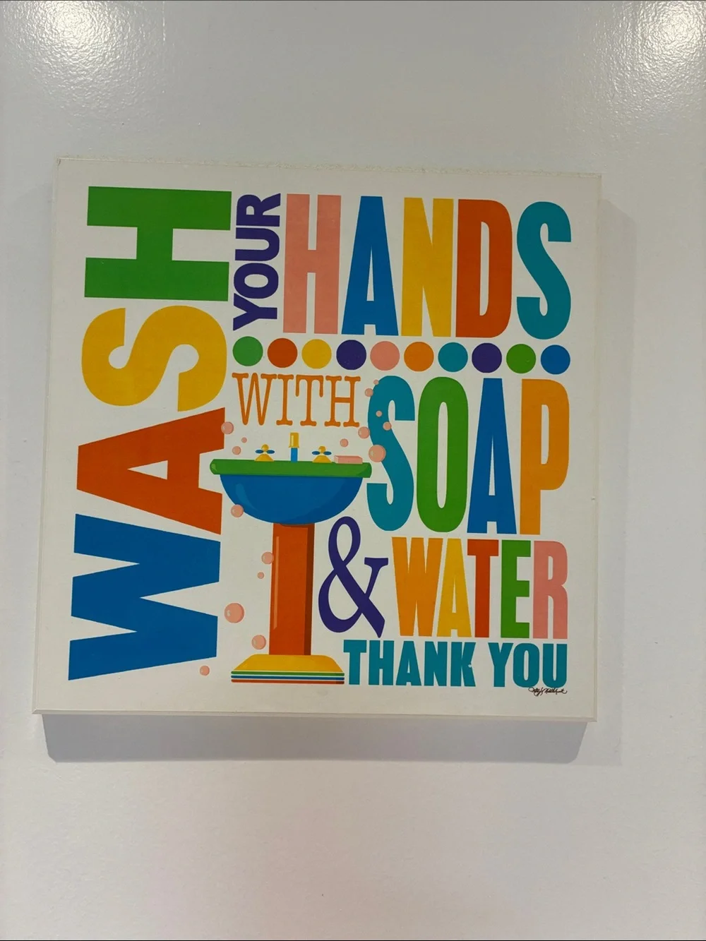 Colorful Wash Your Hands Wall Art - Multicolor
